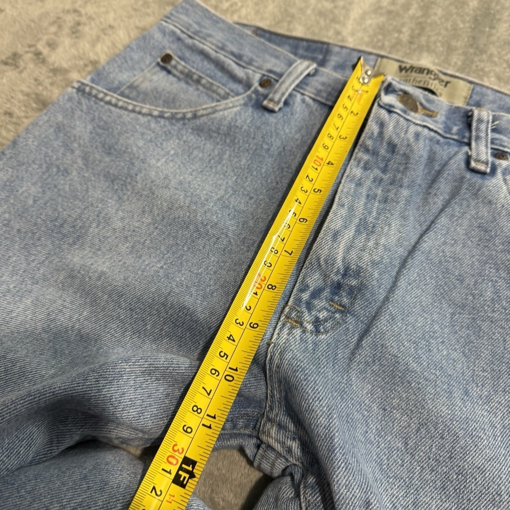 VTG Y2K Wrangler Straight Fit Lightwash Denim Jeans Mens 32x34 Western Indie - Picture 9 of 11